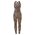 2020 women fashion sports leopard print bodybuilding hollowed-out jumpsuit